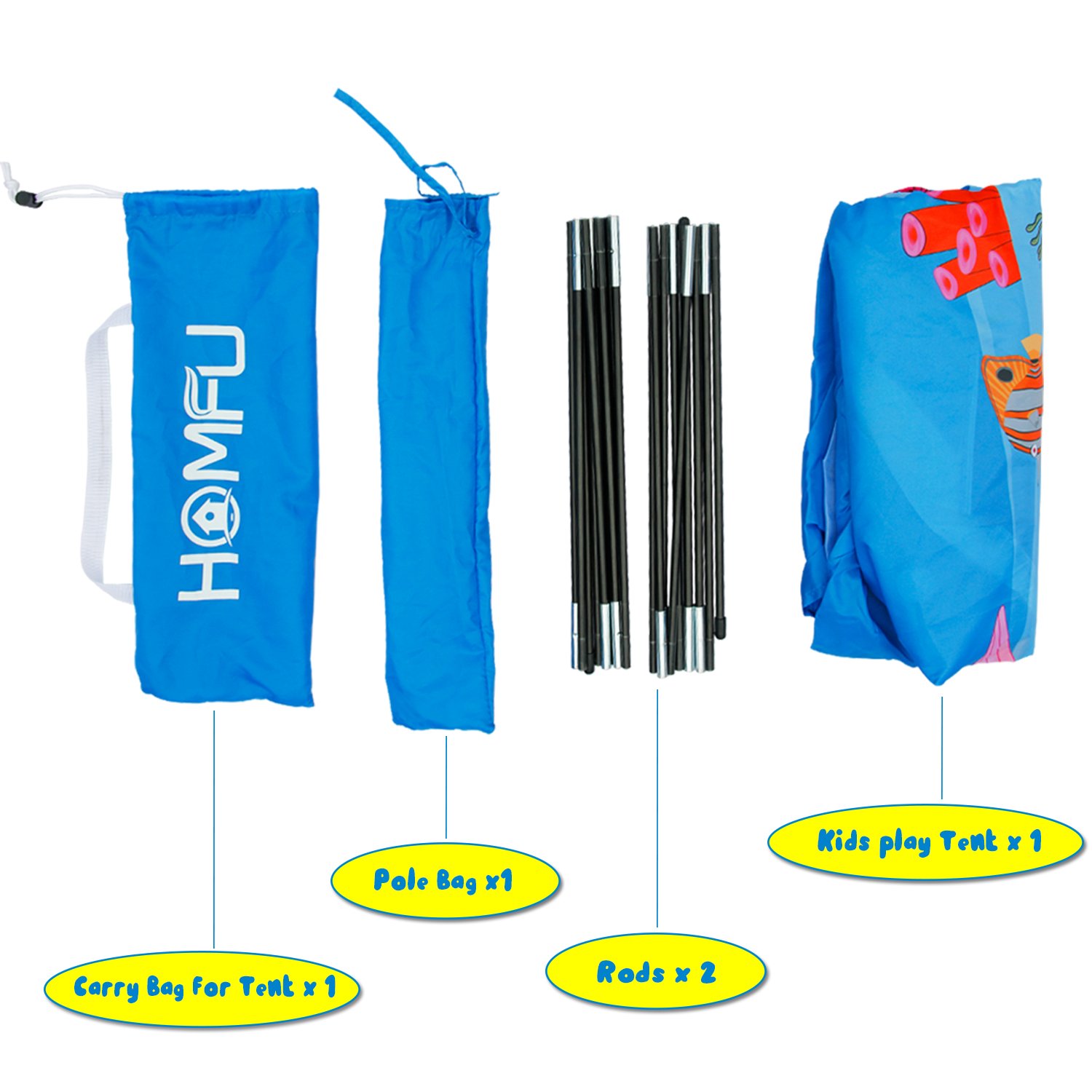 Homfu Play Tent For Kids Dome Style Playhouse For Children Indoor Outdoor Toy Ocean Sea World Pattern Boys and Girls Beach Tent (Blue)