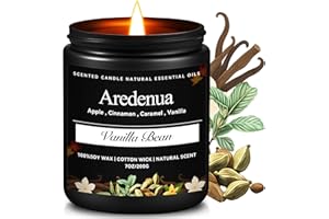 Vanilla Bean Candle | Soy Candles with Warm Sweet Vanilla Aroma | Relaxing Home Scented Candles, Cozy Winter Candle Gift for 