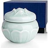 Small Urns for Ashes, Vivid Flower Decorative Cremation Urn for Human Ashes, Mini Keepsake Urns for Adult Man Female Pet with Exquisite Box(Blue)