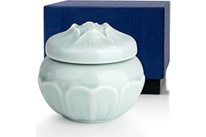 SIBRANT Small Urns for Ashes, Vivid Flower Decorative Cremation Urn for Human Ashes, Mini Keepsake Urns for Adult Man Female Pet with Exquisite Box(Blue)