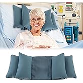 JDVBDNK Neck Wedge Stabilizer Pillow for Sleeping to Keep Head Straight, Wedge Head Positioning Pillows for Elderly, Bedridden and Disabled, Face up Posture Sleep Upright Pillow (Blue)