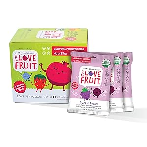 YOU LOVE FRUIT – PURPLE POWER All Natural Fruit Snacks, Healthy Snack Pack, Real Fruit! Gluten Free, Non GMO, Vegan, Fiber packed, Low Fat, Kosher, Variety Pack, Great For Adding To Gift Box, 1.0 oz (Pack of 12)