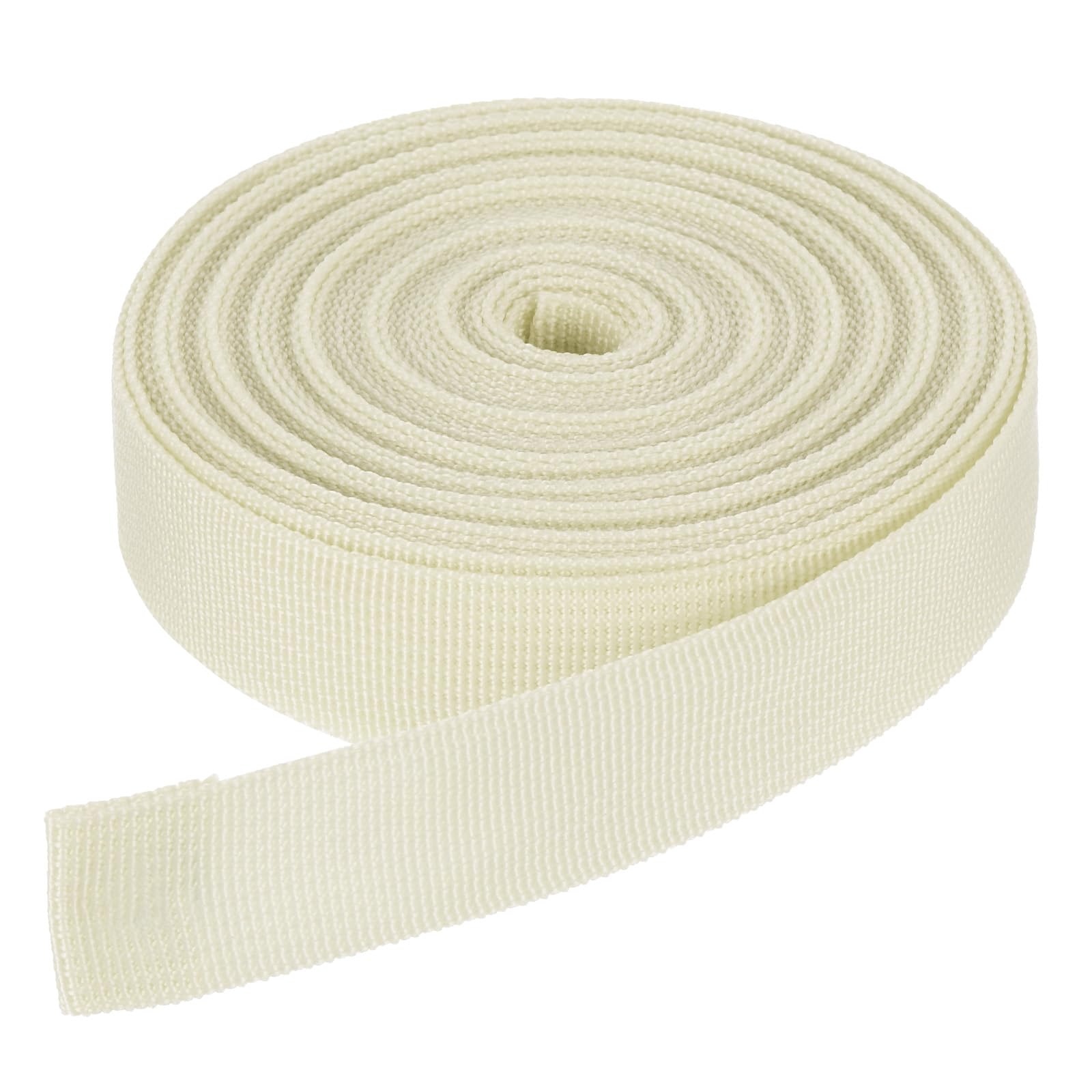 DMiotech 10 Yard x 1 Inch Width Nylon Webbing Strap Poly Flat Webbing Strapping for DIY Craft Backpack Strapping, Sewing, Outdoor Gear Repair, Beige