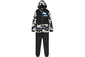 Fortnite Boys Hooded Onesie (Black, 13-14 Years)