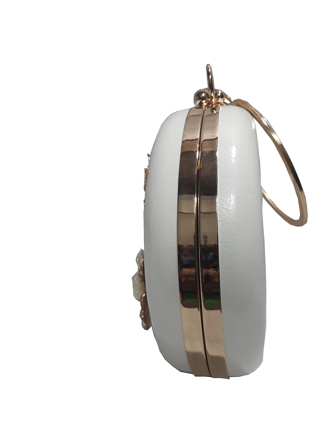 manansh women's pu flower clutch (white, mns/lp/54)