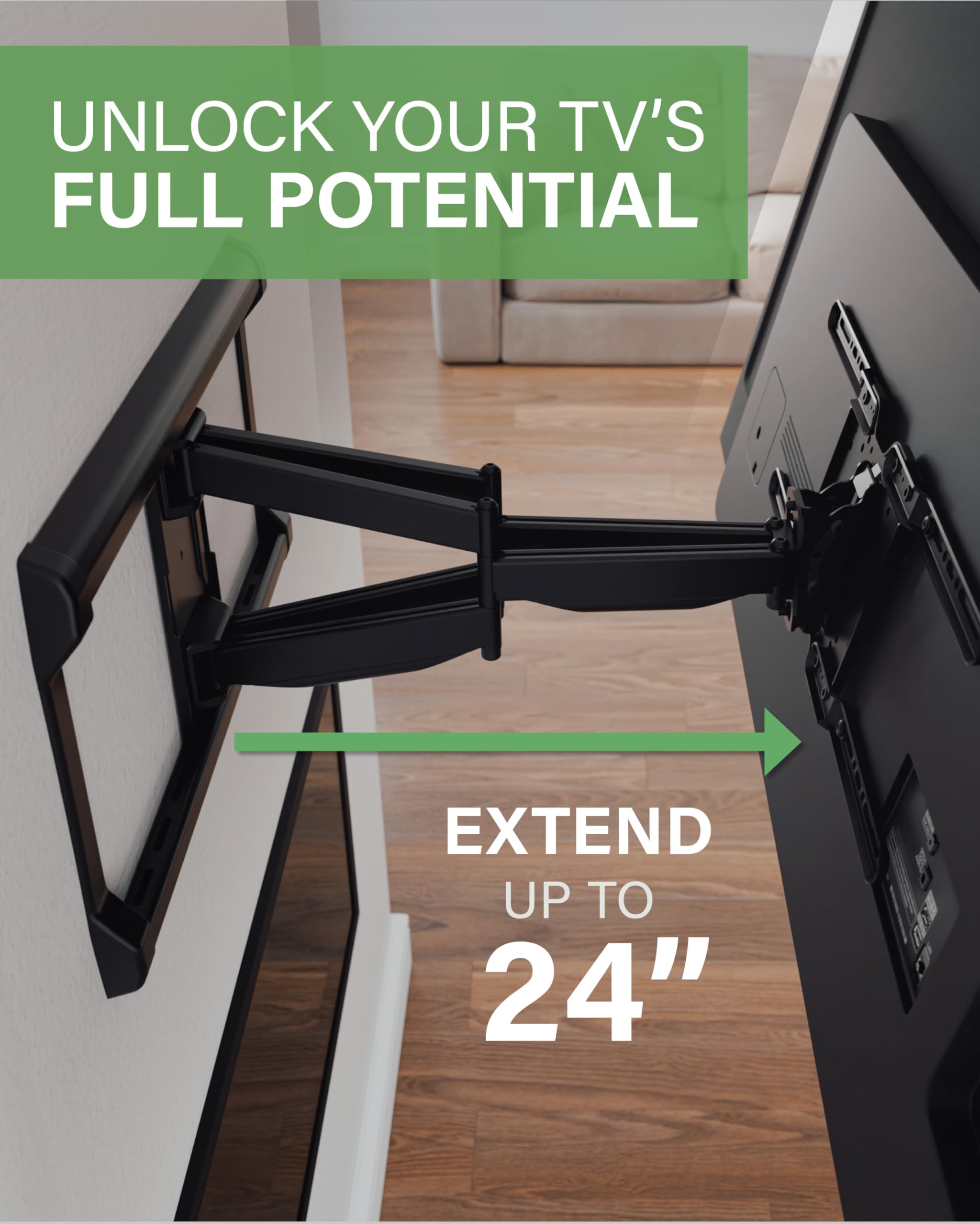SANUS Full Motion TV Wall Mount for TVs up to 90