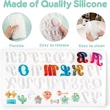 Mocoosy 182 Pcs Alphabet Resin Moulds Kit Letters Keychain Jewelry DIY view 3
