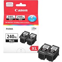 Canon Genuine Ink Cartridges PG-240XL Black, High-Yield Twin Pack