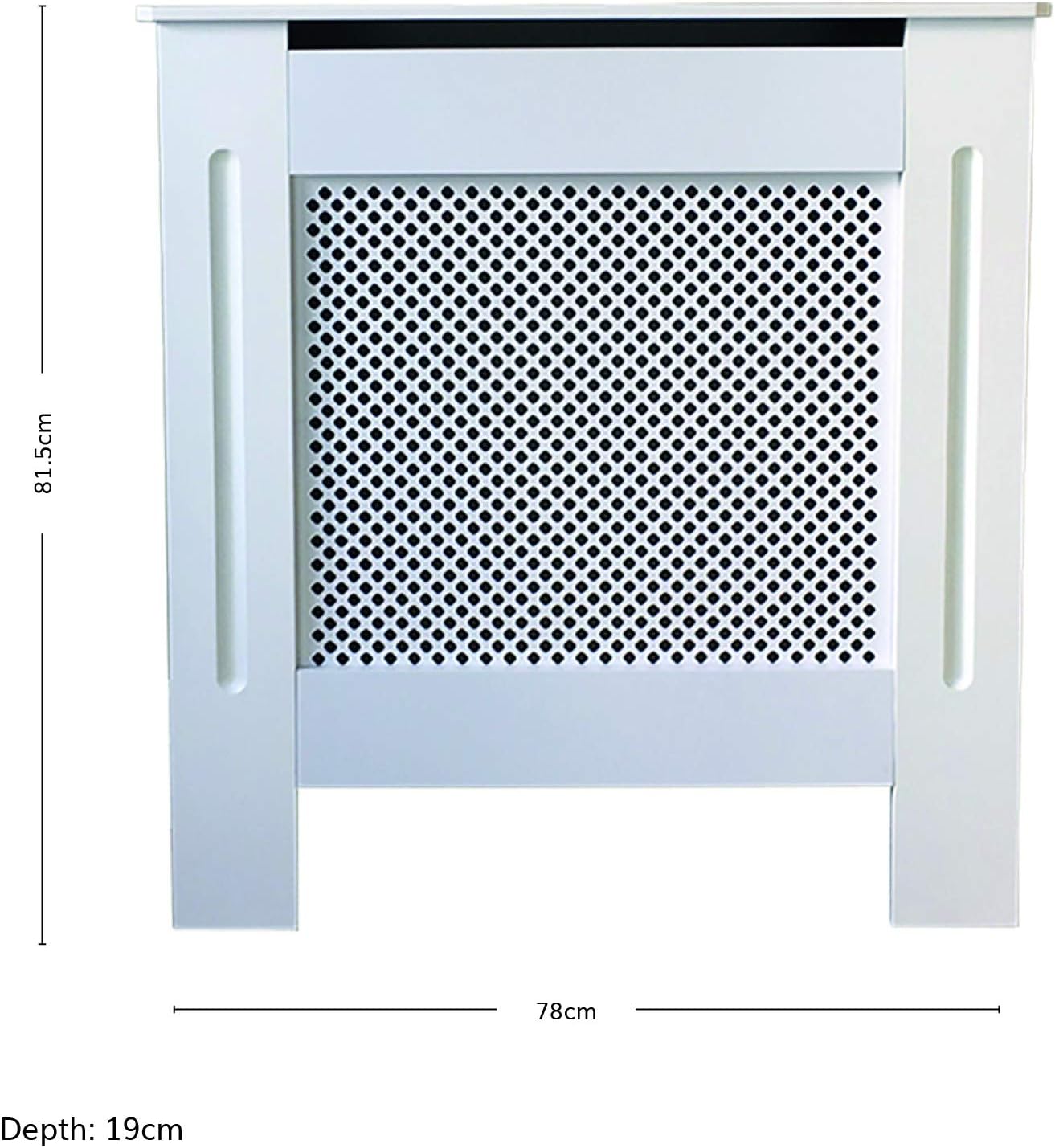 Jack Stonehouse White Painted Traditional MDF Wood Radiator Cover Cabinet with Cross Diamond Design - Mini - Image 4
