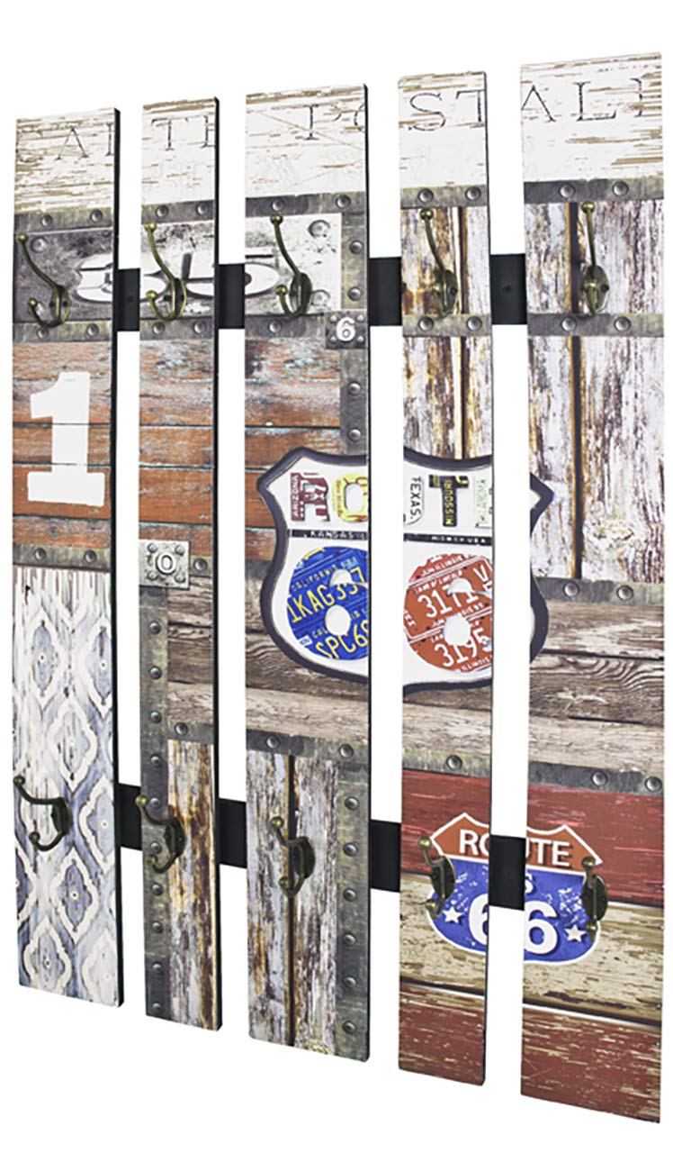 HAKU Wardrobe Motif, Vintage, Mdf, Metal - Dim.: W 65 cm X H 100 cm X D 9 cm, Style: Industrial