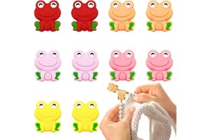 CAPIANT 10 Pack Dark Color Frog Knitting Needle Stoppers Knitting Needles Point Protectors Silicone Needle Point Protectors Knitting Accessories and Supplies Knitting Tools(5 Color)