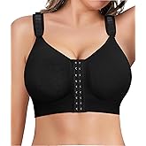 LANCS Wireless Front Closure Bras for Women Compression Mastectomy Bras Surgical Supportive Bra with Adjustable Straps