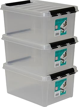 Orthex 34820703 3er-Set Clipbox Smart Store Classic 10, 8 Liter, transparent