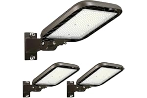 DEMILARE 150W Parking Lot Lights Quick Installation, 22500LM Adjustable Arm Mount Shoebox Light IP65 Waterproof, 100-277V AC Dusk to Dawn Commercial Street Area Light for Roadways, Parking lot, 3Packs
