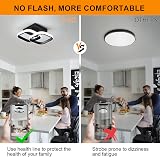 EIDISUNY Modern LED Ceiling Light 22W Cool White 6000K Black Square view 9