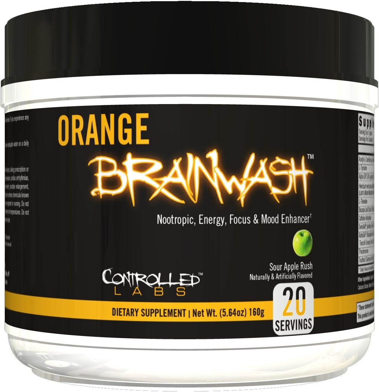 controlled labsOrange Brainwash 20 Serving Supplement, Sour Apple Rush