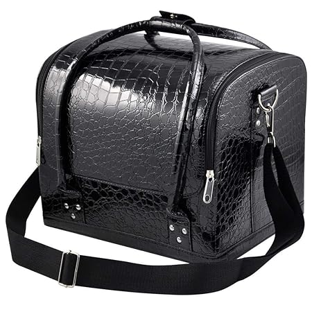 Yaheetech Kosmetikkoffer Schminkkoffer Beauty Case Friseurkoffer Makeup Koffer mit Schultergurt 30x 25x 25cm