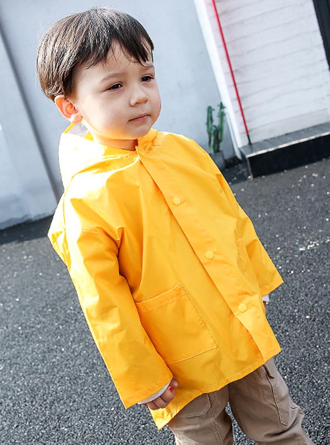 Qiahang Manteau De Pluie Impermeable Enfant Garcon Fille Veste Etanche A Capuche Fermeture Bouton Manteau Ete 2 Poches Pour Sport Exterieur Randonnee Excursion 1 8ans Manteaux Impermeables Org Garcon