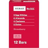 RXBAR Protein Bars, 12g Protein, Gluten Free Snacks, Strawberry, 22oz Box (12 Bars)