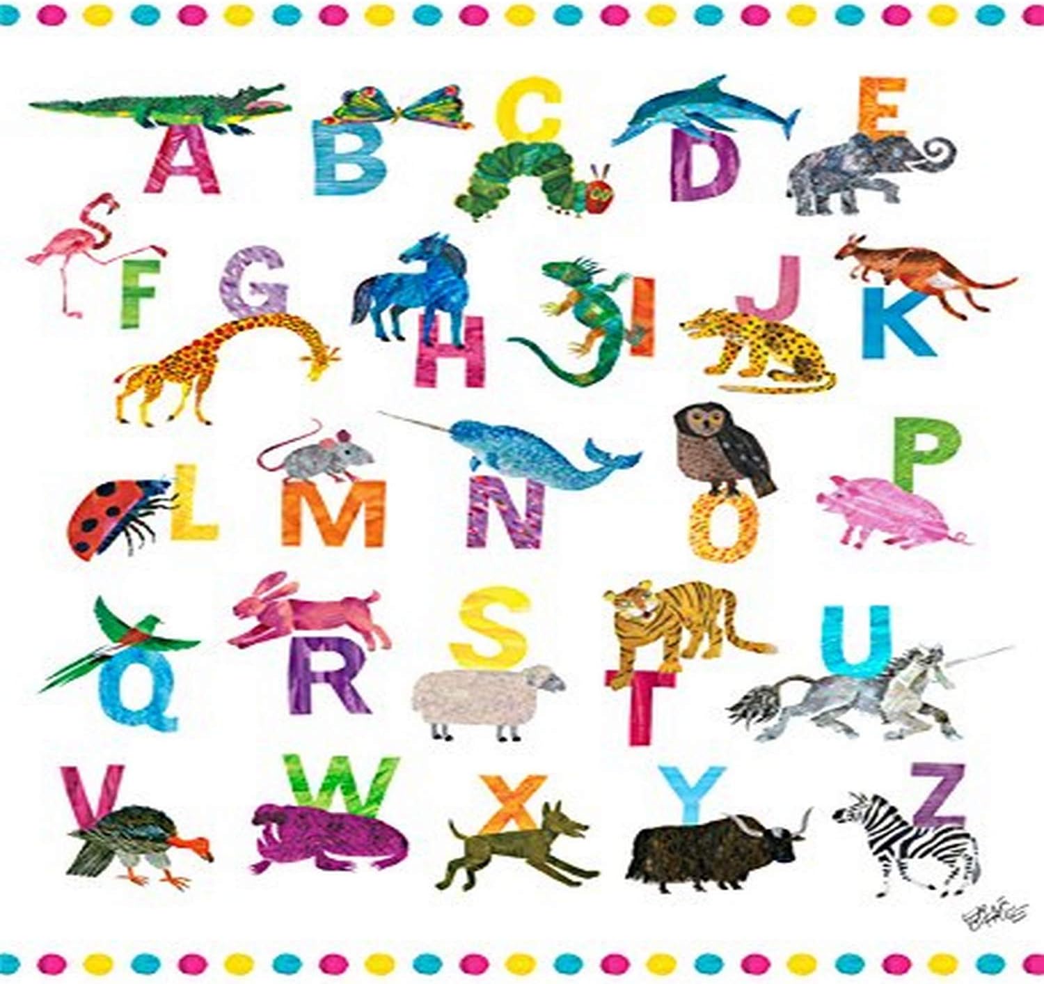 Oopsy Daisy Fine Art for Kids Eric Carle's Abc's Girl Canvas Wall Art by Eric Carle