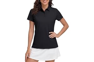 MAGCOMSEN Womens Golf Polo Shirts Sun Protection UPF 50+ Collared Shirt Short Sleeve Quick Dry 4-Button for Workout Tops
