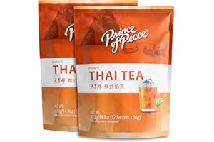 Prince of Peace 3 in 1 Instant Thai Tea Beverage, 24 Sachets Value Size – Instant Hot or Cold Beverage – Easy to Brew – Made with Authentic Thai Tea Recipe, Rich and Creamy Taste – Just Add Water