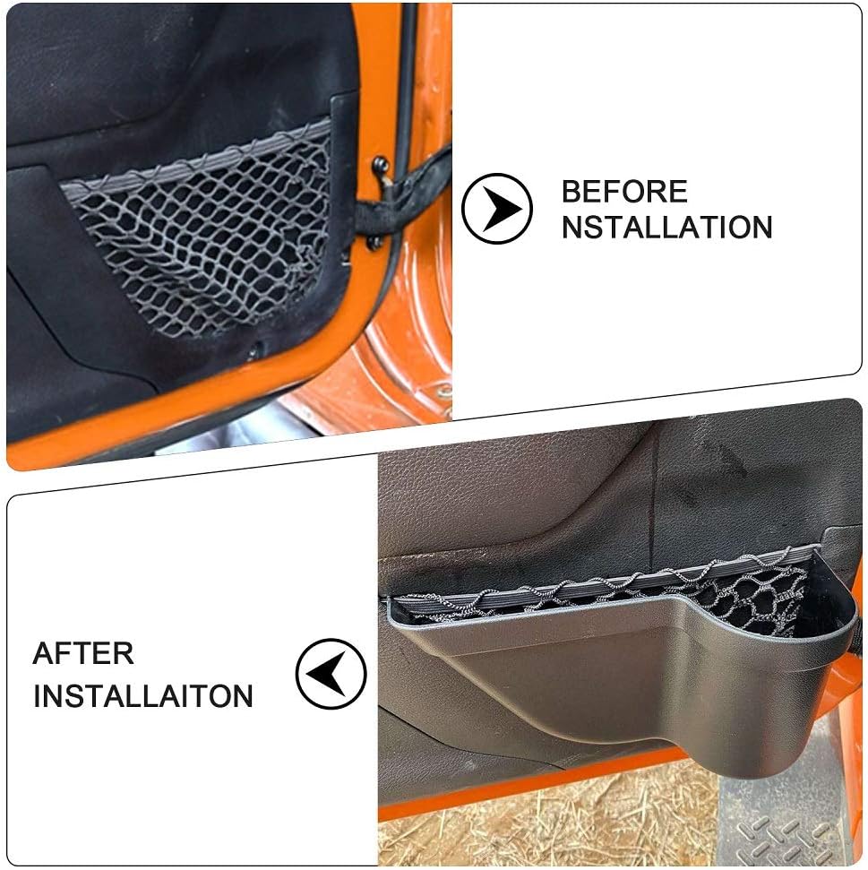 CALBEAU Front Door Side Insert Storage Pockets Box, Door Storage Pockets for JK, Door Net Pocket Replacement for 2011-2018 Jeep Wrangler JK JKU 2/4-Door(2020 Upgraded Version): Automotive