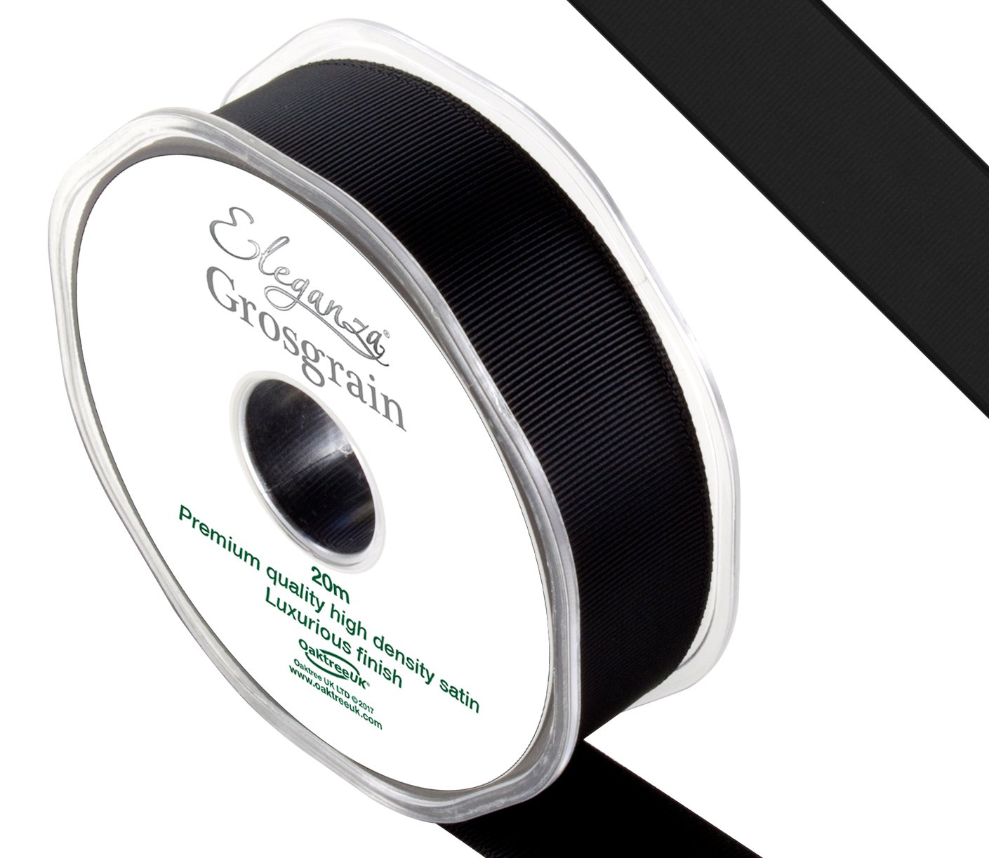 ELEGANZA Premium Quality Grosgrain Ribbon, Satin, Black, 11 x 11 x 3 cm