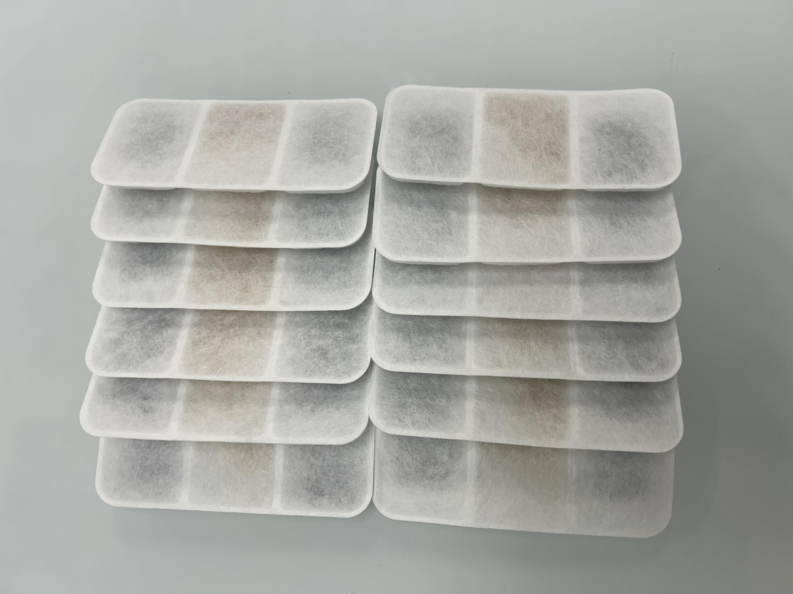 Faroro Cat Water Fountain Replacement Filters, 12 Pieces of Fliters + 12 Pieces of Sponges, Suitable for WF01 Cat Water Fountain