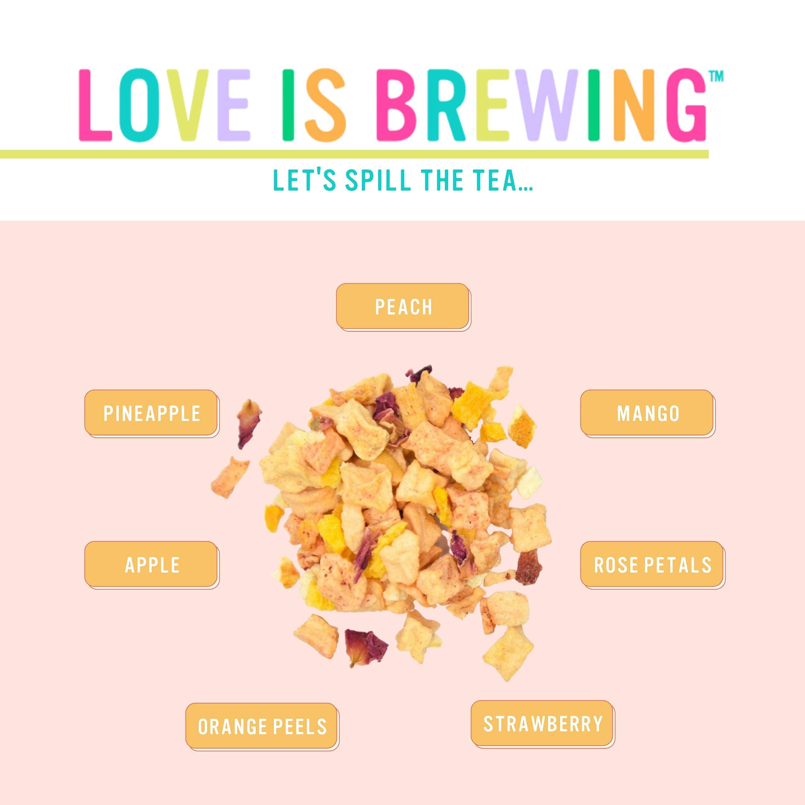 Katy’s Peach Bellini Loose Leaf Tea | Fruity & Refreshing Light White Herbal Tea | Apple, Peach & Mango | Caffeine-Free Tea | 30+ Cups | Hot or Iced | Premium Quality, Woman-Owned | 2.75oz Pouch