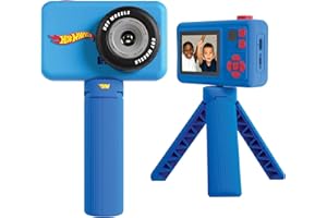 Mattel Hot Wheels Finish Line Kids Camera – Dual Lens Digital Camera (Printing & Selfie Models), 1080P HD Video, Kid-Friendly