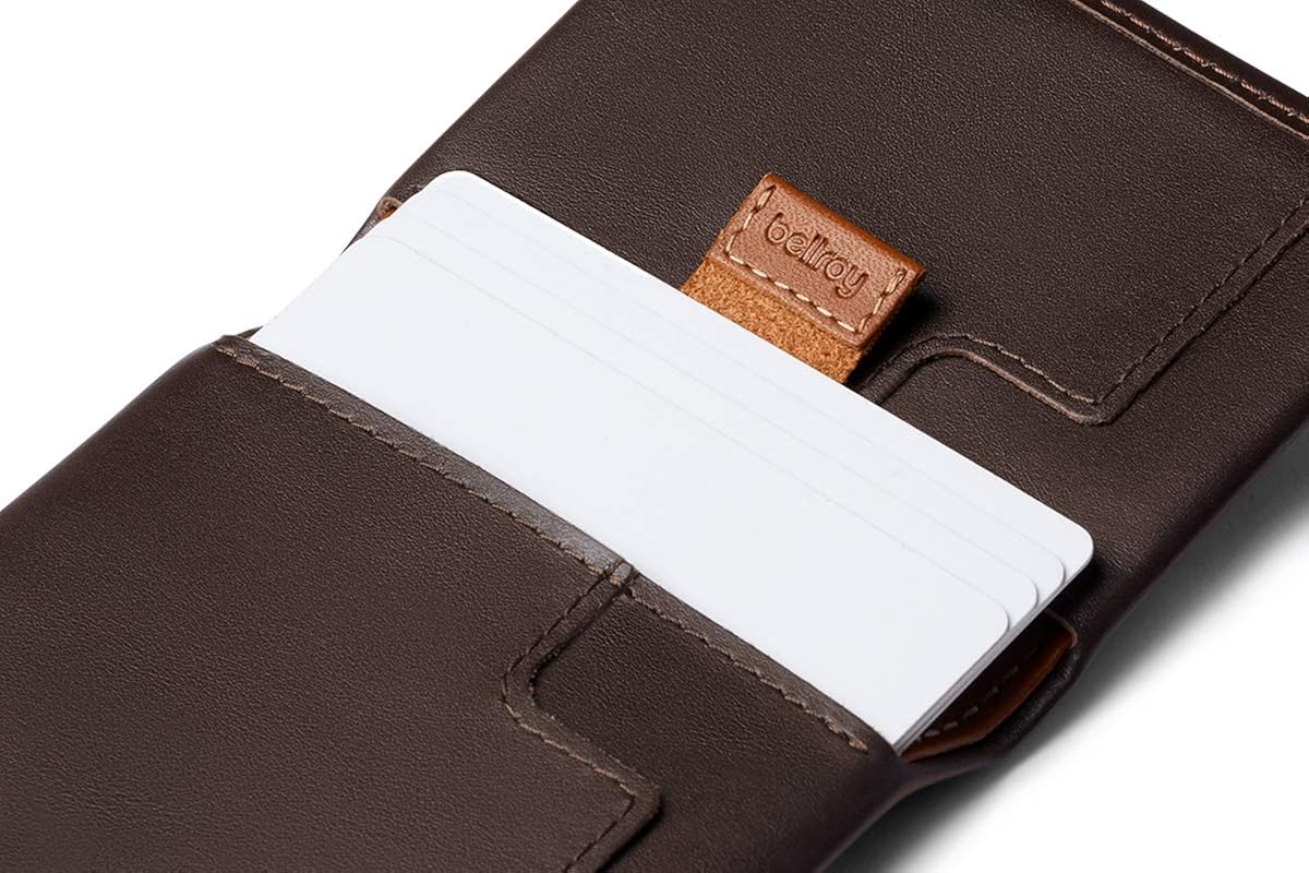 Bellroy Slim Sleeve Wallet (Leather Front Pocket Wallet, Thin Bifold Design, Holds 4-12 Cards, Folded Notes) - Java Caramel - Image 4