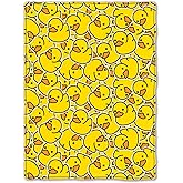 Cute Duck Blanket Soft Flannel Fleece Rubber Ducks Throw Blankets for Sofa Couch Bedroom Gifts for Duck Lovers Birthday Decor 50"X40"