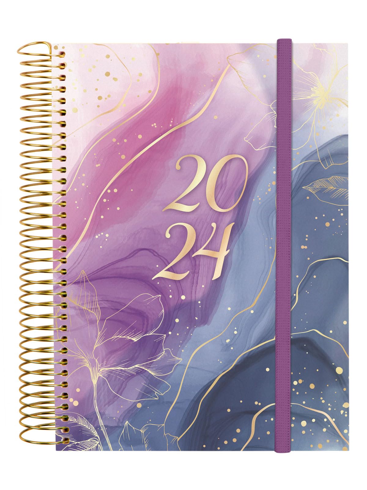 Finocam - Espiral Design Collection 2024 Diary 1 Day Page January 2024 - December 2024 (12 months) Goldy French