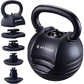BYZOOM FITNESS Pure Series Adjustable Kettlebell 30/40/50LB - 5-IN-1 Weight Change, Patented Quick-Change Machenism, Ergonomi