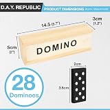 D.A.Y. Republic 28pc Double Six Domino Set in Wooden Case Traditional Travel view 2
