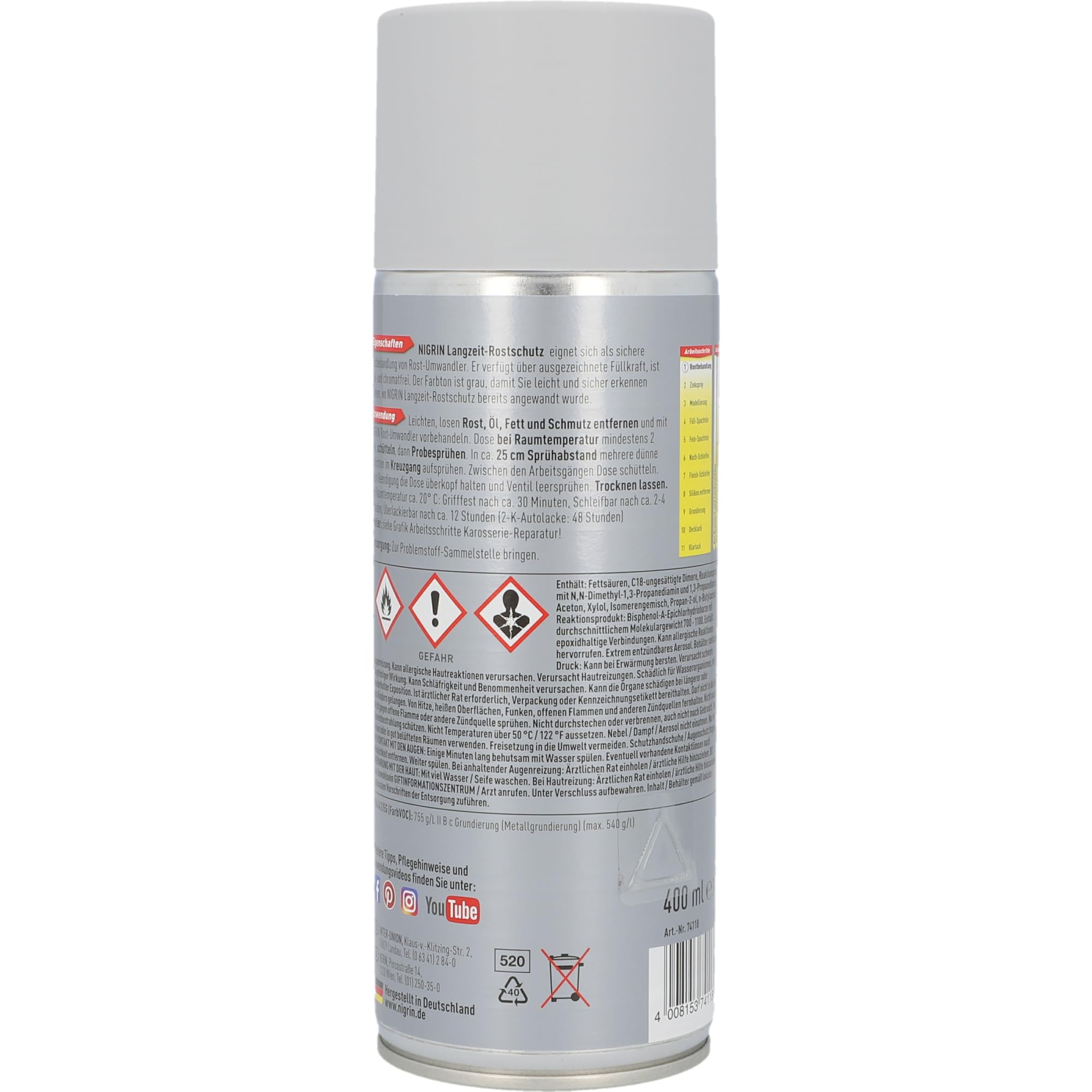 NIGRIN Rostprimer- Spray grau 400 ml 2
