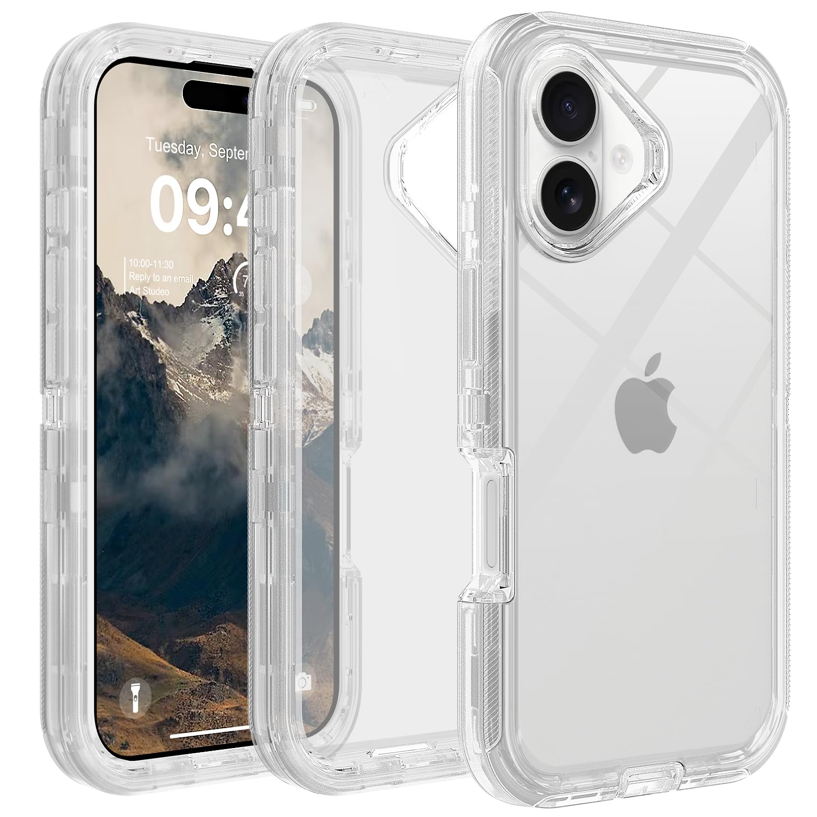 Photo 1 of TUTUKII for iPhone 16 Case Clear, Anti-Yellowing, Shockproof Protective Transparent Case, Triple-Layer Heavy Duty Protection Phone Case Cover for Apple iPhone 16 6.1", Crystal Clear