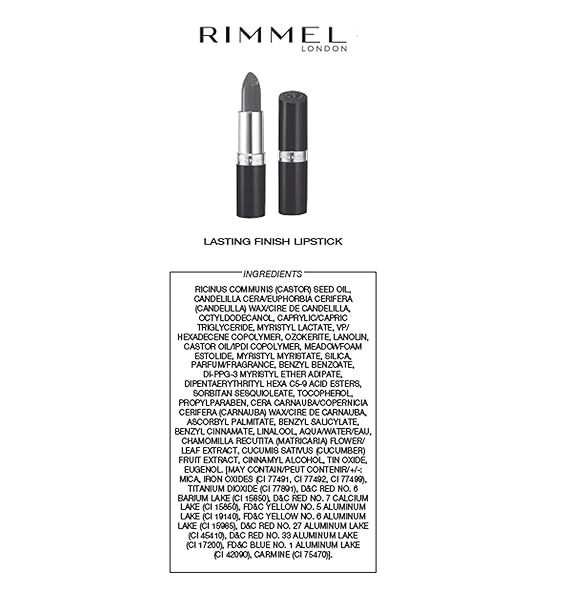 RIMMEL LASTING FINISH LIPSTICK – UP TO 8 HOURS OF INTENSE LIP COLOR WITH COLOR PROTECT TECHNOLOGY AND EXCLUSIVE BLACK DIAMOND COMPLEX – 014, .14OZ