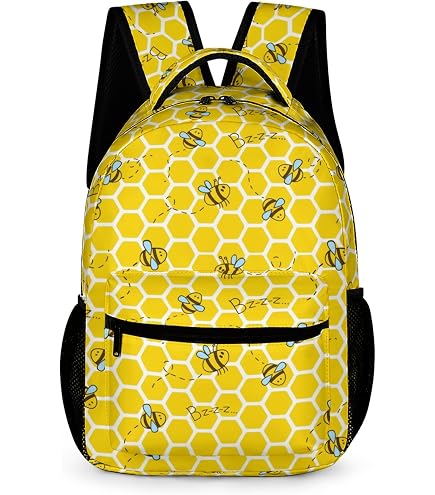 Kouxunt Bee Laptop Backpack College Bookbag School Backpack for Women Girls, Travel Backpack 15.6 Inch Computer Backpacks, Large : Electronics