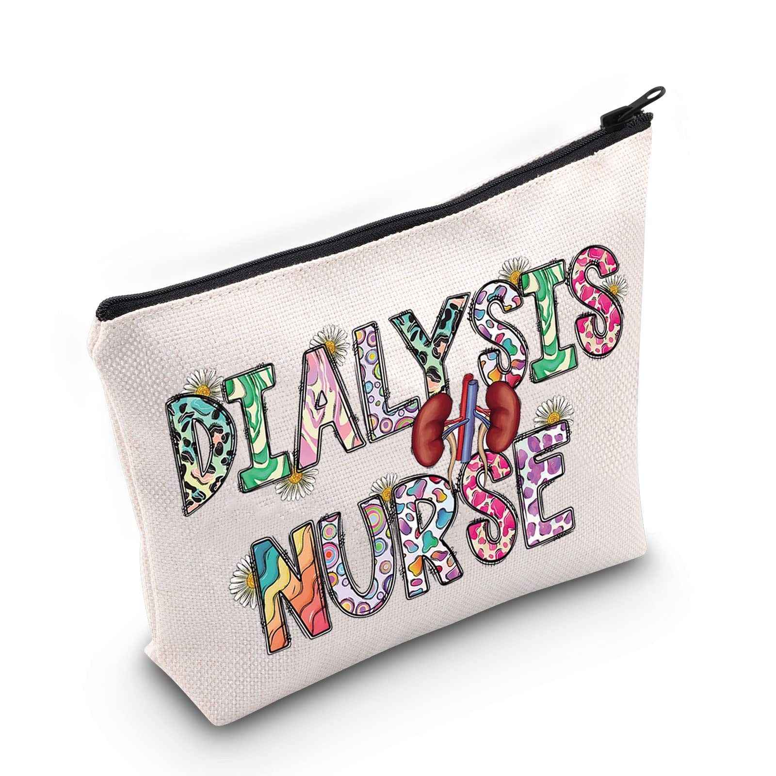 WZMPA Dialysis Nurse Cosmetic Makeup Bag Nephrology Nurse Gift Dialysis Technician Gift Zipper Pouch Bag For Renal Nurse, Dialysis Nurse, Fit