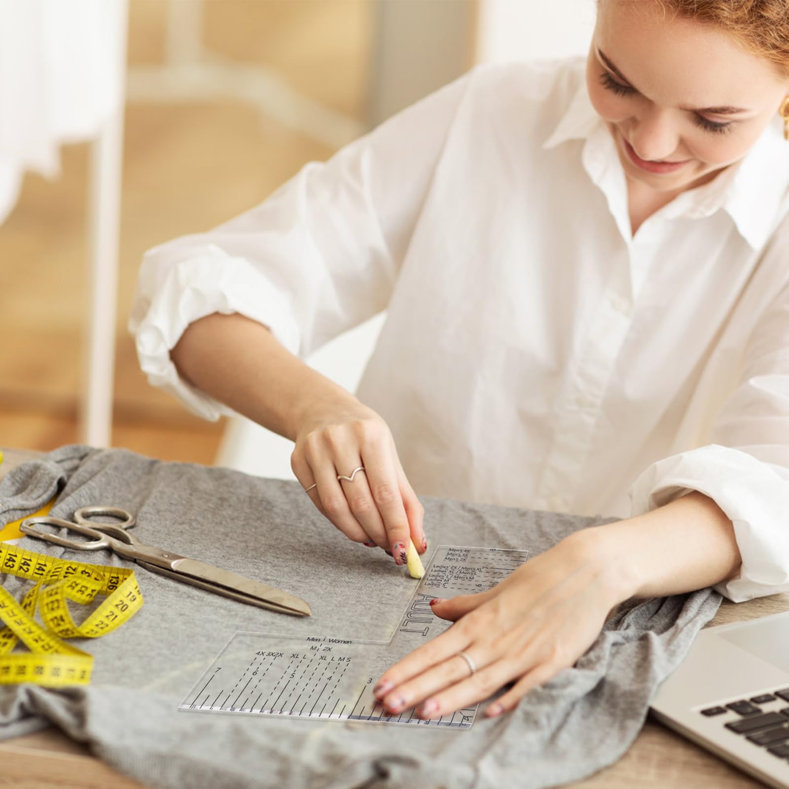 Left Chest Logo Placement Tool for Heat Press, Embroidery Placement Ruler, Acrylic Tshirt Ruler for Pocket Prints