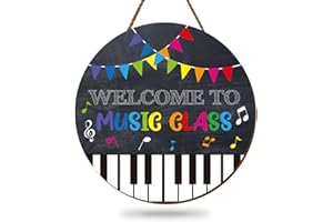JarThenaAMCS Welcome Sign for Classroom Welcome to Music Class Door Sign Back to School Door Hanger Wreath for First Day of School Bulletin Board Window Wall Decor