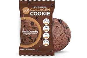 321GLŌ 321glo Collagen Cookies | Soft Baked, High Protein Cookies | Low Carb, Low Sugar | Keto Snack for Women, Men, & Kids | 12 Pack (Chocolate Chocolate Chip)