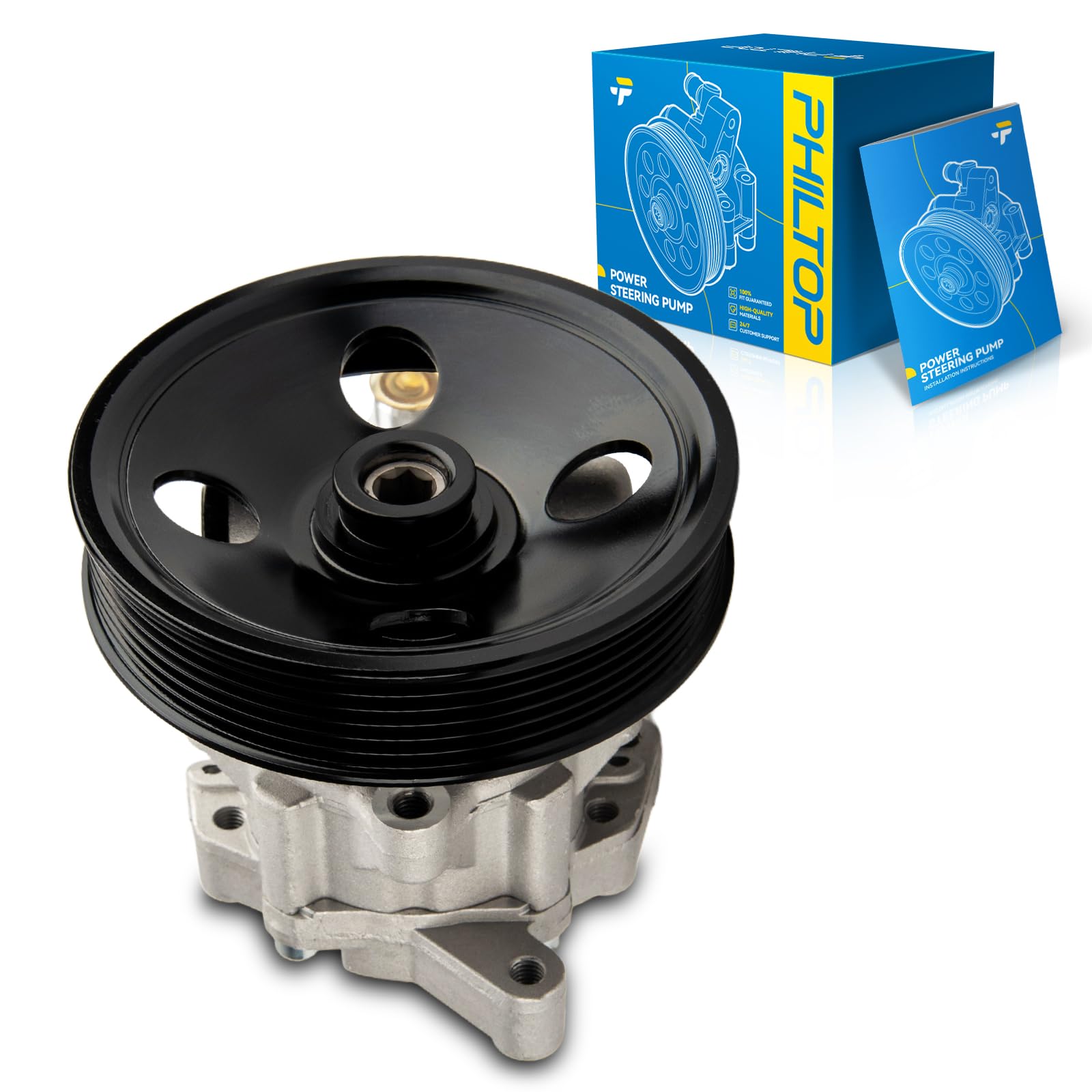 Photo 1 of PHILTOP 21-5294 Power Steering Pump Fit For ML320 1998-2003 3.2L, ML430 1999-2001 4.3L, ML55 AMG 2000-2003 5.5L Power Steering Pump with Pulley