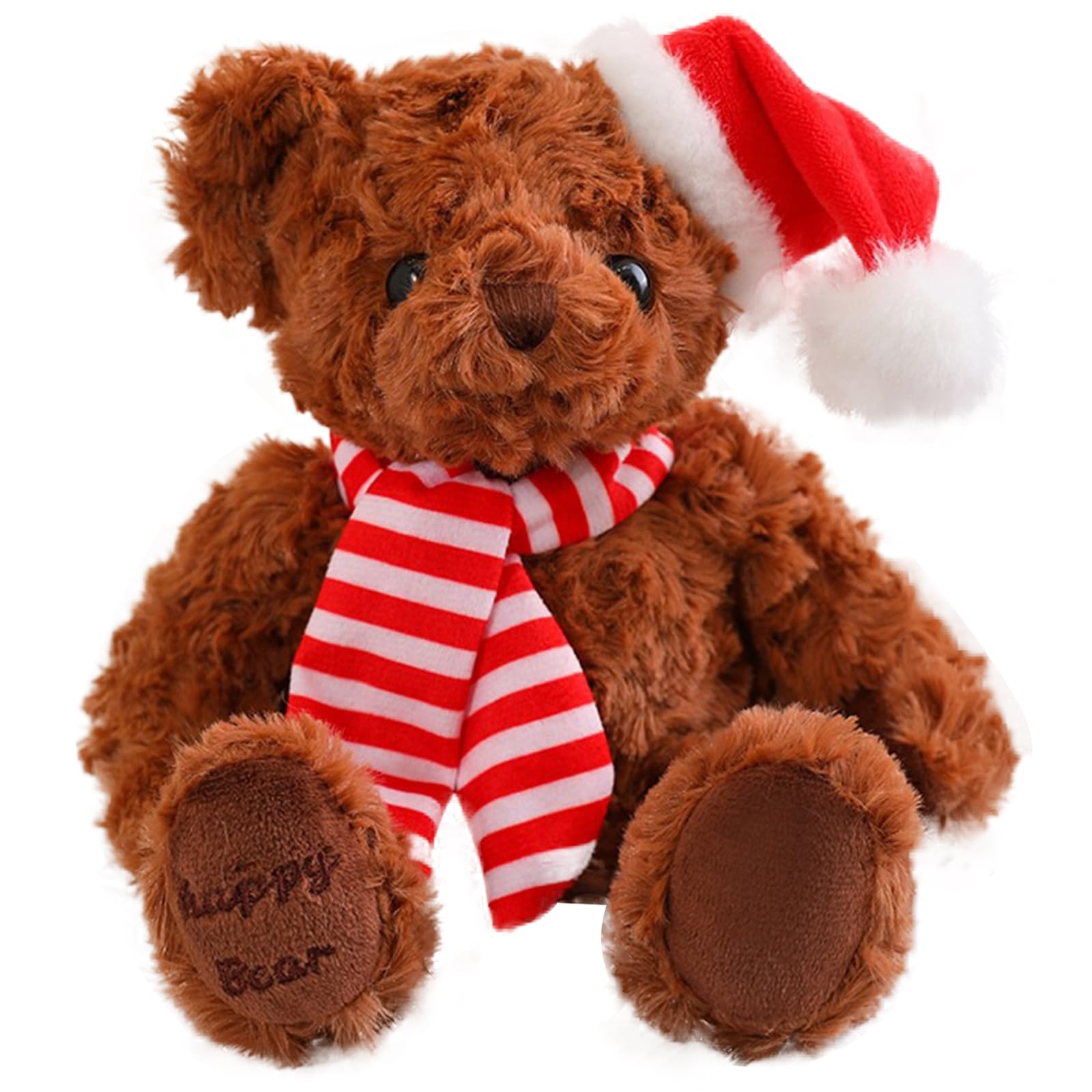 POPOYU Christmas Teddy Christmas Bear,8" Bear Soft Toy,Plush Toy Xmas,Brown Bear Plushies Dolls Christmas Soft Toy,Squishys Teddy Bear Stuffed Animal Toy,Christmas Kawaii Plush for Adults