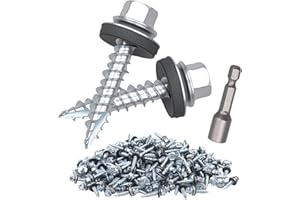 LAKAPRE Metal Roofing Screws 320Pcs 10 x 1inch, Hex Head Sheet Metal Roof Screw with EPDM Washer Replacement for Corrugated Roofing