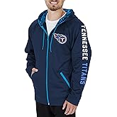 Zubaz Men's NFL Team Color Full Zip Hoodie with Camo Lines Details, Football Hooded Sweatshirt