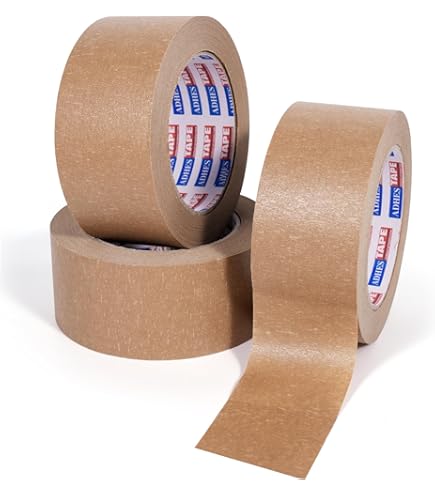 ADHES Cinta De Embalaje De Papel Kraft Biológico Cinta Adhesiva Para Paquetes Y Cajas Reciclable Ecológico Marrón 50mm X 50m
