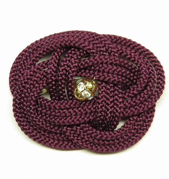 Amazon Co Jp 伊賀くみひも 組紐花ブローチ 暗紅 あんこう 伝統的工芸品 日本製 正絹 服 ファッション小物